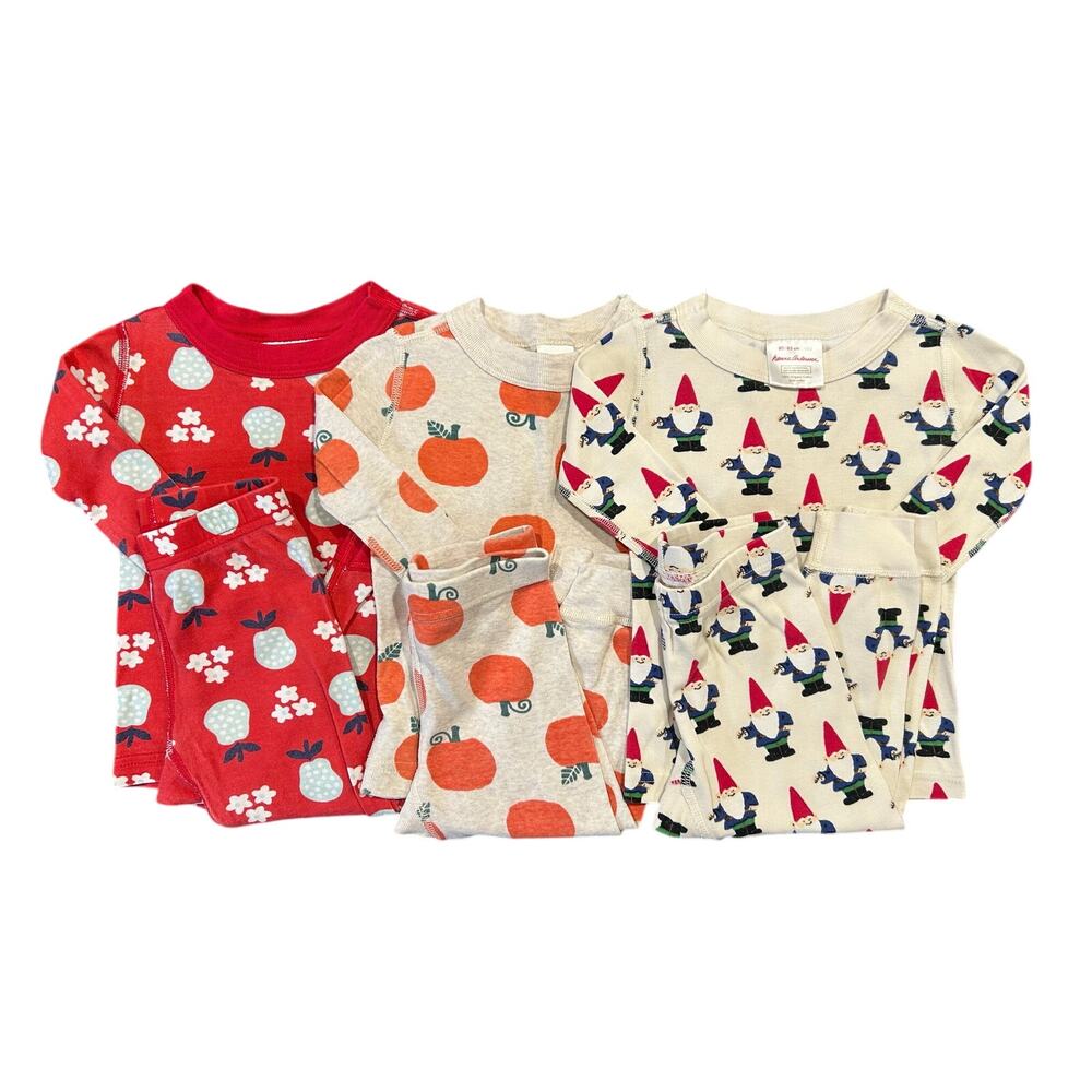 Hanna Andersson 2T Pajama Bundle Gnomes Pumpkins Pears 3 Sets